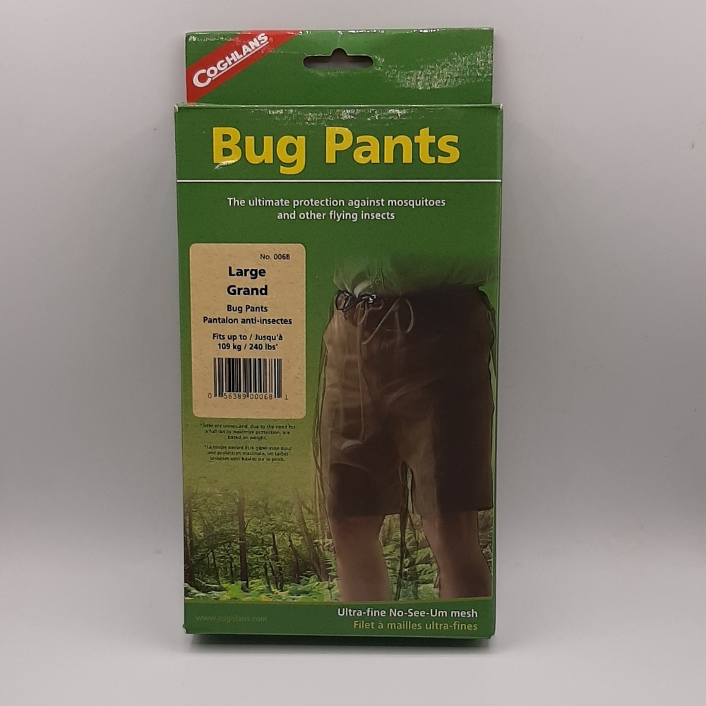 Coghlan's Bug Pants Large Fits up to 240 lbs Ultra Fine No-See-Um Mesh